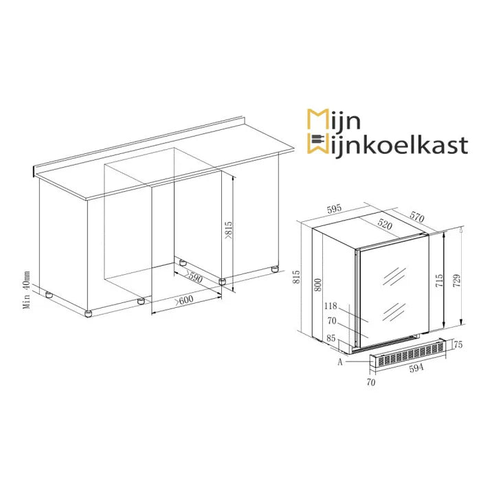 Temptech Sommelier Wijnkoelkast | SOMX60DRB